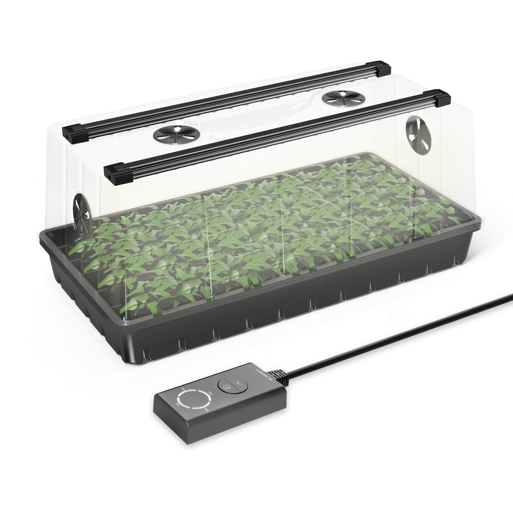 HUMIDITY DOME, GERMINATION KIT WITH LED GROW LIGHT BARS, 6X12 CELL TRAY