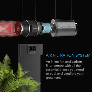AIR FILTRATION KIT PRO 4" , INLINE FAN (with or without) SMART CONTROLLER, CARBON FILTER & DUCTING COMBO